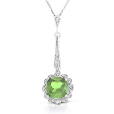 Cushion-Cut Vintage-Style Gemstone & Diamond Pendant product image