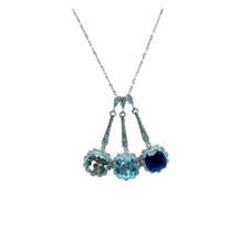 Cushion-Cut Vintage-Style Gemstone & Diamond Pendant product image