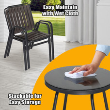 Outdoor Furniture Set with 2 Patio Chairs and Glass Table product image