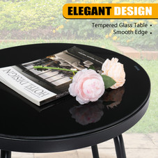 Outdoor Furniture Set with 2 Patio Chairs and Glass Table product image