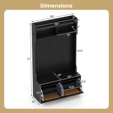 4-In-1 Hall Tree Entryway Bench with Coat Rack product image