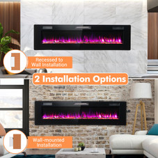 68'' Wall Mounted Ultra-Thin Recessed Electric Fireplace  product image