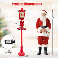 8FT Musical Christmas Streetlight with Warm White LED Lights product image