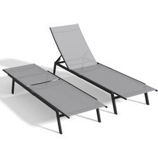 Adjustable Outdoor Chaise Lounge Chairs with Wheels product image