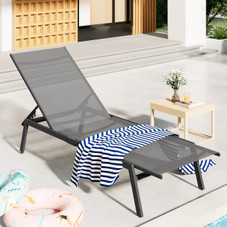 Adjustable Outdoor Chaise Lounge Chairs with Wheels product image