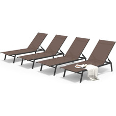Adjustable Outdoor Chaise Lounge Chairs with Wheels product image