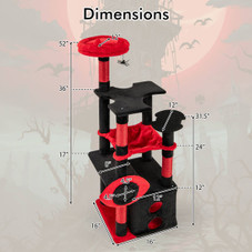 52" Gothic Cat Tree with Plush Perch and Hammock product image
