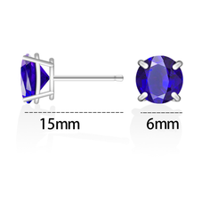 Round Stud .925 Sterling Silver Lab-Created 2ct. Birthstone Earrings product image