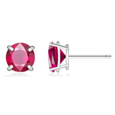 Round Stud .925 Sterling Silver Lab-Created 2ct. Birthstone Earrings product image