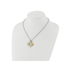 Men's Stainless Steel Plated Satin Cross Pendant Necklace product image