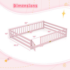 Queen Size Floor Bed with Full Length Safety Guardrails product image