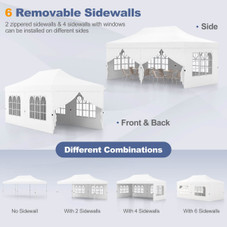 Outdoor 10 x 20 FT Pop-Up Canopy Tent with 6 Sidewalls product image