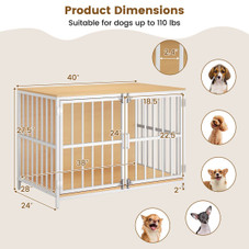40” Heavy-Duty Dog Crate Furniture with 2 Lockable Doors product image