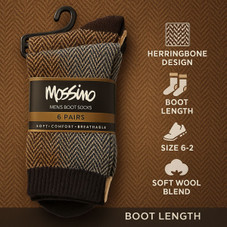 Mossimo Men’s Herringbone Boot Socks (6 Pairs) product image