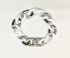 Stainless Steel and White Ceramic Bracelet product image