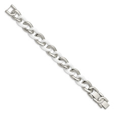 Stainless Steel and White Ceramic Bracelet product image