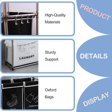 Laundry Organizer Hamper (3 or 4 Removable Bags) product image