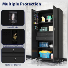 71" Metal Garage Storage Cabinet with Wheels product image