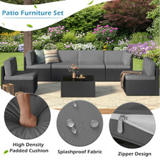 7-Piece Outdoor Patio Furniture Set with 30" Fire Pit Table product image