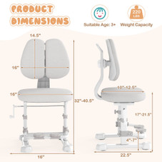 Kids' Study Chair with Adjustable Double Backrest product image