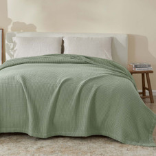 Patina Vie Maison 100% Cotton All-Season Waffle Weave Knit Blanket product image