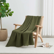 Patina Vie Maison 100% Cotton All-Season Waffle Weave Knit Blanket product image