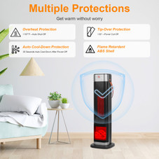 1500W Ceramic Tower Ocillating Space Heater product image