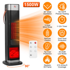 1500W Ceramic Tower Ocillating Space Heater product image