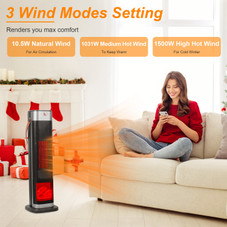 1500W Ceramic Tower Ocillating Space Heater product image