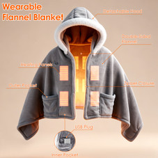 Wearable Double-Sided Heated Throw Blanket (Requires Power Bank) product image