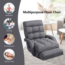 Folding Floor Armchair with Adjustable Back and Lumbar Pillow product image