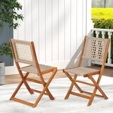 Outdoor Wooden Patio Folding Chairs (Set of 2) product image