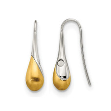 Brushed and Polished Yellow Plated Drop Earrings product image