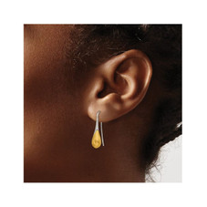Brushed and Polished Yellow Plated Drop Earrings product image