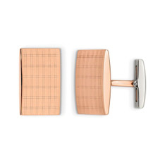 Mens Rose-Plated Rectangle Cuff Links product image