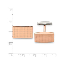 Mens Rose-Plated Rectangle Cuff Links product image