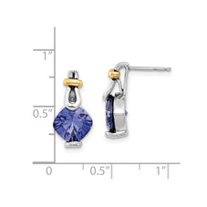 5.88 Carat (ctw) Lab Created Blue Garnet Dangle Earrings product image
