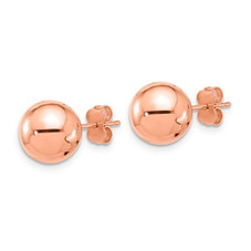 Gold Button Ball 10mm Stud Earrings in 14K Rose Gold product image