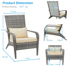 Outdoor Armchair Wicker Lounge Chairs with Cushion product image