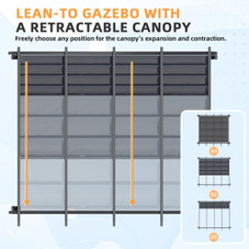 Retractable Pergola with Adjustable Sun Shade Canopy product image