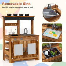 Kids Mud Kitchen Set with Removable Sink and Chalkboard product image
