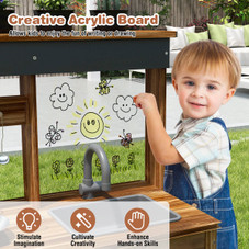 Kids Mud Kitchen Set with Removable Sink and Chalkboard product image