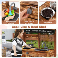 Kids Mud Kitchen Set with Removable Sink and Chalkboard product image