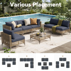 7-Piece Patio Outdoor Furniture Set with Tea Table product image