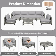7-Piece Patio Outdoor Furniture Set with Tea Table product image
