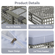 7-Piece Patio Outdoor Furniture Set with Tea Table product image