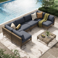 7-Piece Patio Outdoor Furniture Set with Tea Table product image