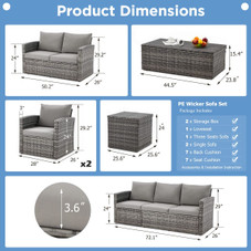 7-Piece Outdoor Patio Furniture Sets with Two Storage Boxes product image