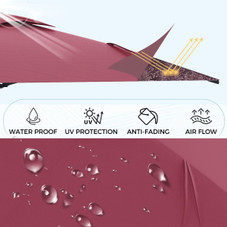 10FT Solar LED Wall Mounted Outdoor Patio Umbrella product image