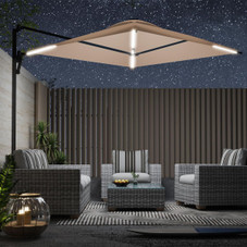 10FT Solar LED Wall Mounted Outdoor Patio Umbrella product image